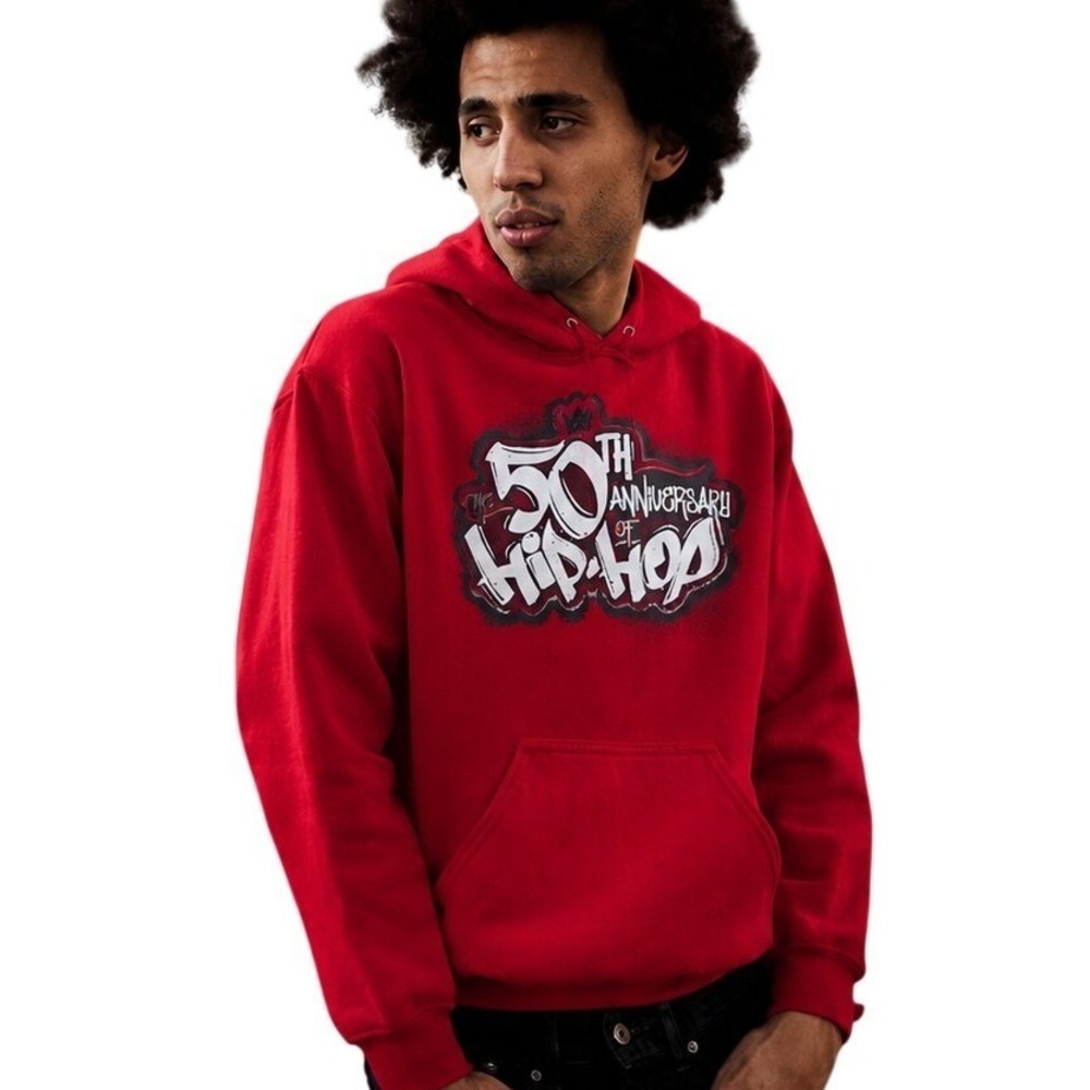 50th Anniversary of Hip Hop Graphic Hoodie Limited Edition Red M Streetwear Trap